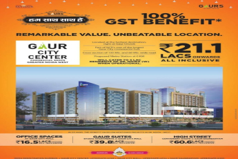 Avail 100% GST Benefit for Remarkable Value and Unbeatable Location at Gaur City Center Commercial Shops, Greater Noida West